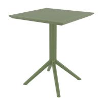 Snow Bistro Set with Sky 24" Square Folding Table Olive Green S092114-OLG - 2