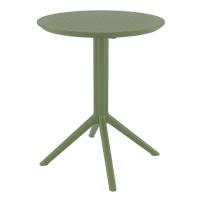 Snow Bistro Set with Sky 24" Round Folding Table Olive Green S092121-OLG - 2