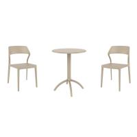 Snow Bistro Set with Octopus 24" Round Table Taupe S092160-DVR