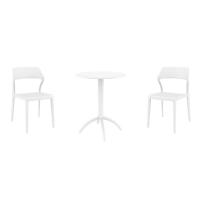 Snow Bistro Set with Octopus 24" Round Table White S092160-WHI-