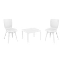 Mio PP Balcony Set with Sky 24" Side Table White S094109-WHI-WHI