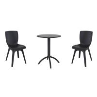 Mio PP Bistro Set with Octopus 24" Round Table Black S094160-BLA-BLA