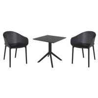 Sky Dining Set with Sky 27" Square Table Black S102108-BLA - 1