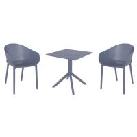 Sky Dining Set with Sky 27" Square Table Dark Gray S102108-DGR - 1