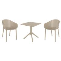 Sky Dining Set with Sky 27" Square Table Taupe S102108-DVR - 1