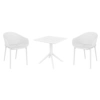 Sky Dining Set with Sky 27" Square Table White S102108-WHI - 1