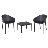 Sky Conversation Set with Sky 24" Side Table Black S102109-BLA - 1