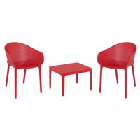 Sky Conversation Set with Sky 24" Side Table Red S102109-RED - 1