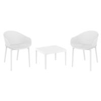 Sky Conversation Set with Sky 24" Side Table White S102109-WHI - 1