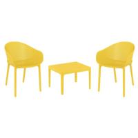 Sky Conversation Set with Sky 24" Side Table Yellow S102109-YEL - 1