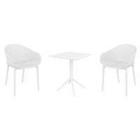 Sky Bistro Set with Sky 24" Square Folding Table White S102114-WHI