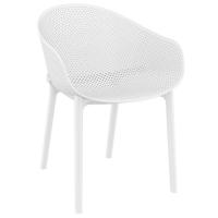 Sky Bistro Set with Sky 24" Square Folding Table White S102114-WHI - 1
