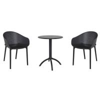 Sky Bistro Set with Octopus 24" Round Table Black S102160-BLA