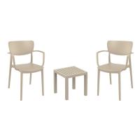 Lisa Conversation Set with Ocean Side Table Taupe S126066-DVR