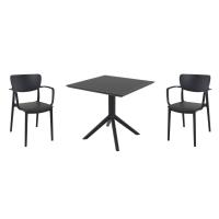 Lisa Dining Set with Sky 31" Square Table Black S126106-BLA-