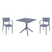 Lisa Dining Set with Sky 31" Square Table Dark Gray S126106-DGR-