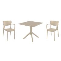 Lisa Dining Set with Sky 31" Square Table Taupe S126106-DVR-