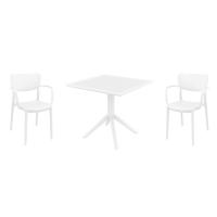 Lisa Dining Set with Sky 31" Square Table White S126106-WHI-