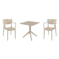 Lisa Dining Set with Sky 27" Square Table Taupe S126108-DVR-