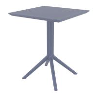 Lisa Bistro Set with Sky 24" Square Folding Table Dark Gray S126114-DGR - 2