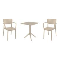 Lisa Bistro Set with Sky 24" Square Folding Table Taupe S126114-DVR