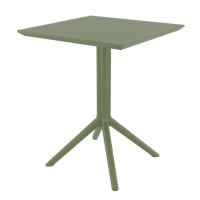 Lisa Bistro Set with Sky 24" Square Folding Table Olive Green S126114-OLG - 2