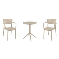 Lisa Bistro Set with Sky 24" Round Folding Table Taupe S126121-DVR-
