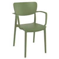 Lisa Bistro Set with Sky 24" Round Folding Table Olive Green S126121-OLG - 1