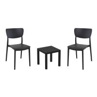 Monna Conversation Set with Ocean Side Table Black S127066-BLA