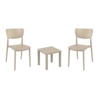 Monna Conversation Set with Ocean Side Table Taupe S127066-DVR