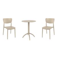 Monna Bistro Set with Octopus 24" Round Table Taupe S127160-DVR