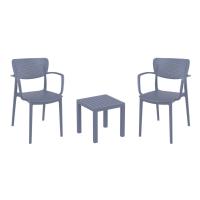 Loft Conversation Set with Ocean Side Table Dark Gray S128066-DGR