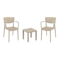 Loft Conversation Set with Ocean Side Table Taupe S128066-DVR