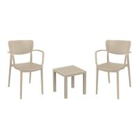 Loft Conversation Set with Ocean Side Table Taupe S128066-DVR