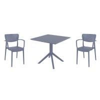 Loft Dining Set with Sky 31" Square Table Dark Gray S128106-DGR-