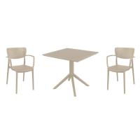 Loft Dining Set with Sky 31" Square Table Taupe S128106-DVR-