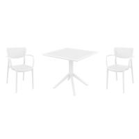 Loft Dining Set with Sky 31" Square Table White S128106-WHI-