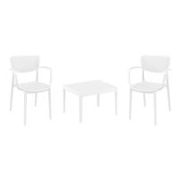 Loft Conversation Set with Sky 24" Side Table White S128109-WHI