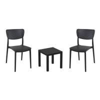 Lucy Conversation Set with Ocean Side Table Black S129066-BLA-