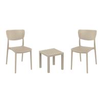 Lucy Conversation Set with Ocean Side Table Taupe S129066-DVR-