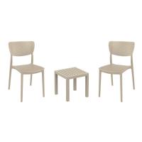 Lucy Conversation Set with Ocean Side Table Taupe S129066-DVR