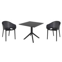 Sky Pro Dining Set with Sky 31" Square Table Black S151106-BLA