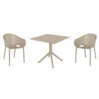 Sky Pro Dining Set with Sky 31" Square Table Taupe S151106-DVR-