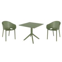 Sky Pro Dining Set with Sky 31" Square Table Olive Green S151106-OLG