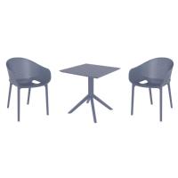 Sky Pro Dining Set with Sky 27" Square Table Dark Gray S151108-DGR - 1