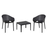 Sky Pro Conversation Set with Sky 24" Side Table Black S151109-BLA