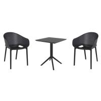 Sky Pro Bistro Set with Sky 24" Square Folding Table Black S151114-BLA