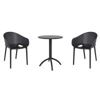 Sky Pro Bistro Set with Octopus 24" Round Table Black S151160-BLA