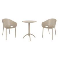 Sky Pro Bistro Set with Octopus 24" Round Table Taupe S151160-DVR