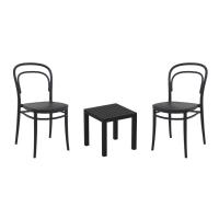 Marie Conversation Set with Ocean Side Table Black S251066-BLA